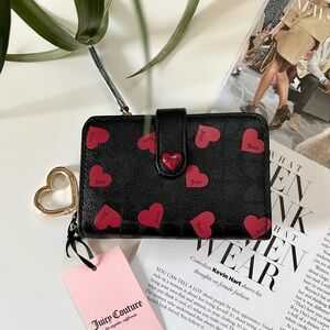 New Juicy Couture Black and Red Heart Wallet